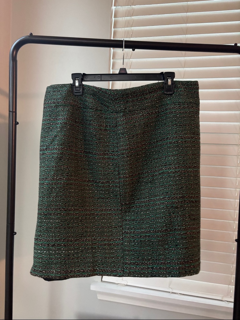 The Limited Dark Green Tweed Mini Skirt